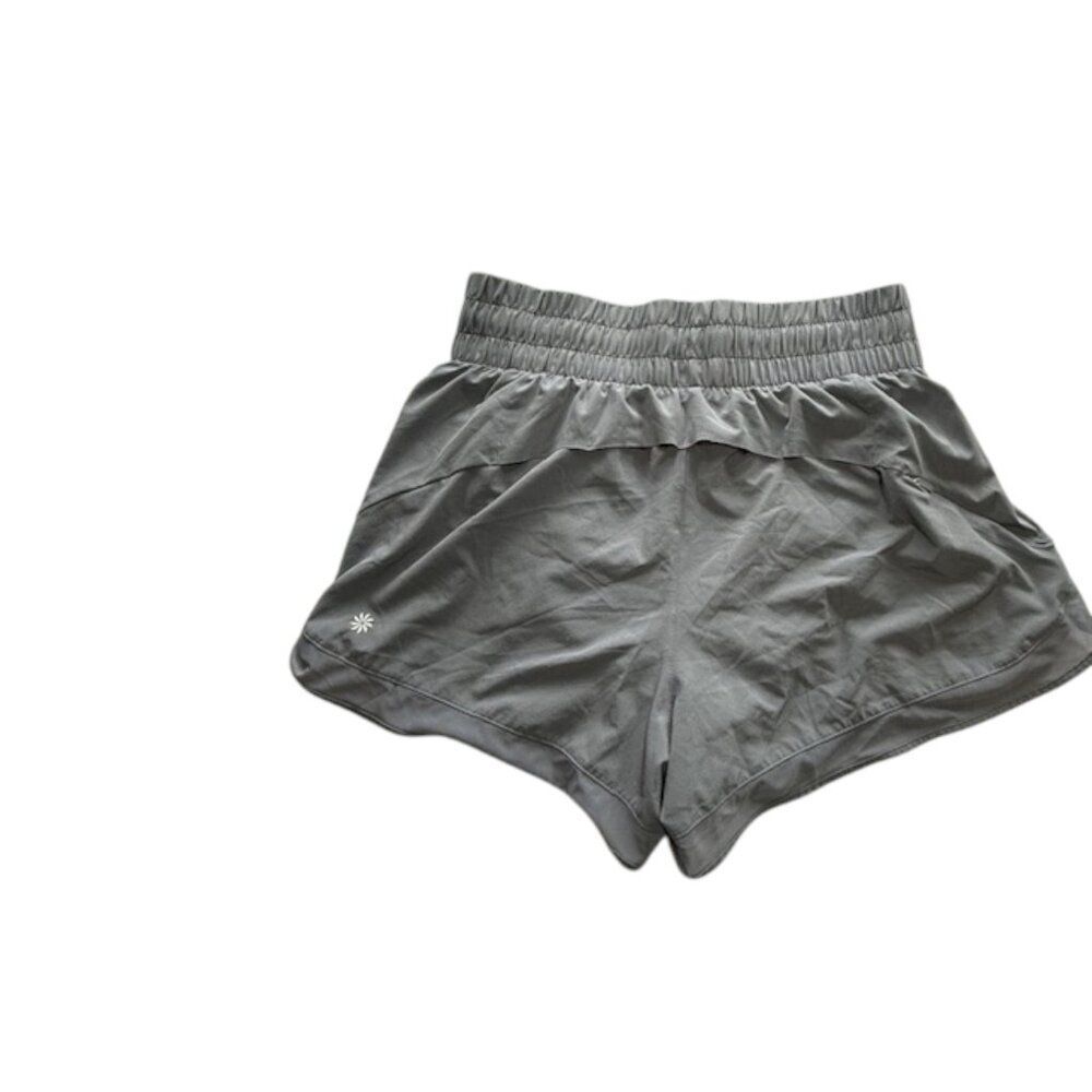 Athleta Grey Running Shorts- with Zip Pocket  3" inseam - Size Small